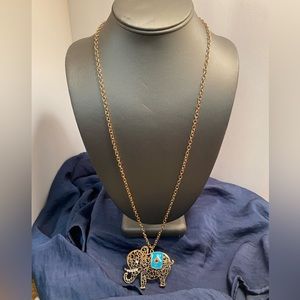 Adorable Elephant Enameled Necklace
